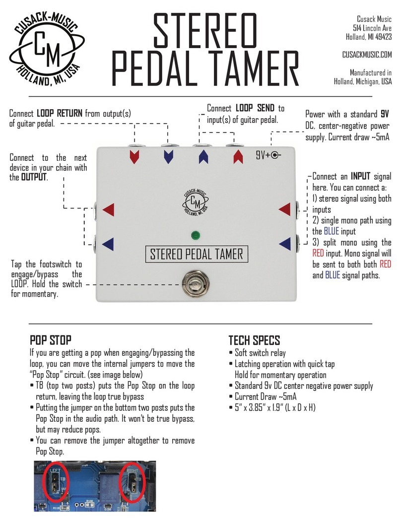 Cusack-Music STEREO PEDAL TAMER quick start guide
