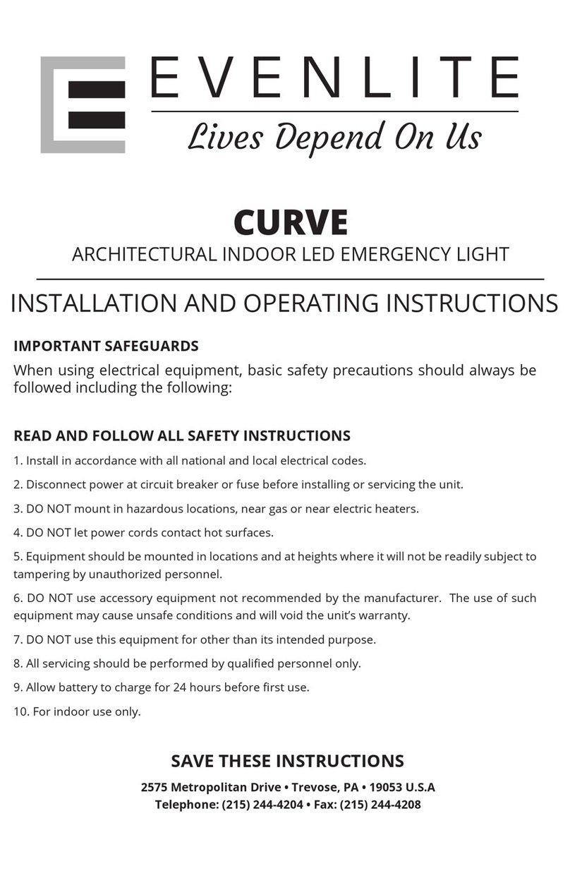 Evenlite CURVE Installation and operating instructions Evenlite CURVE Installation and operating instructions