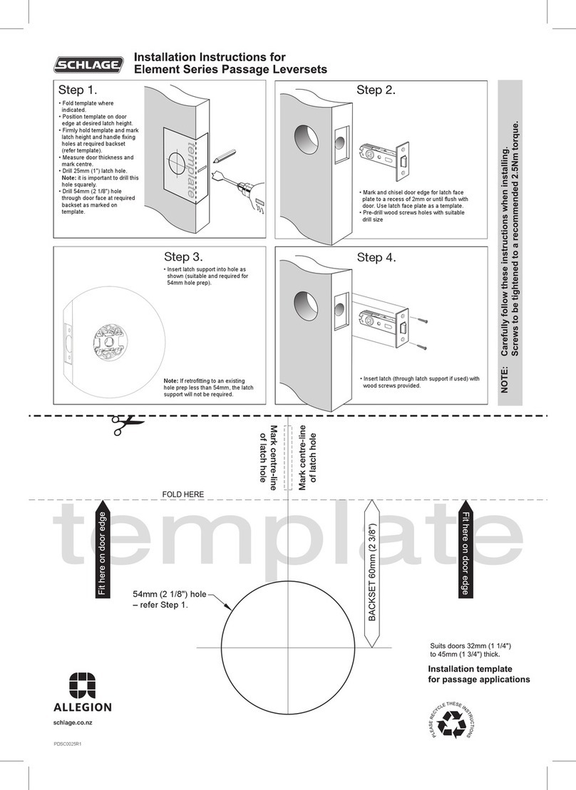 Allegion SCHLAGE Element Series User manual Allegion SCHLAGE Element Series User manual