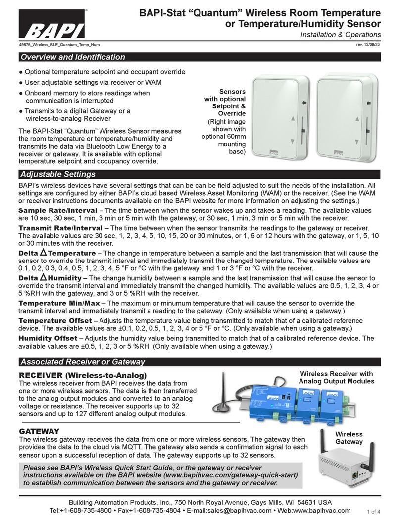 BAPI BAPI-Stat Quantum Owner's manual