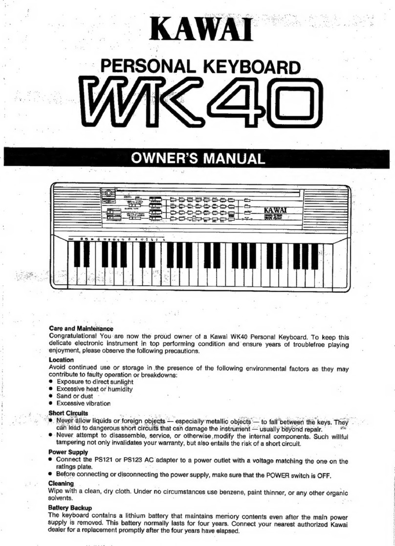 Kawai WK40 User manual