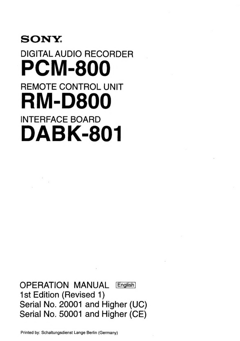 Sony PCM-800 Operation manual