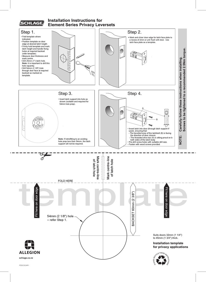 Allegion SCHLAGE Element Series installation instructions