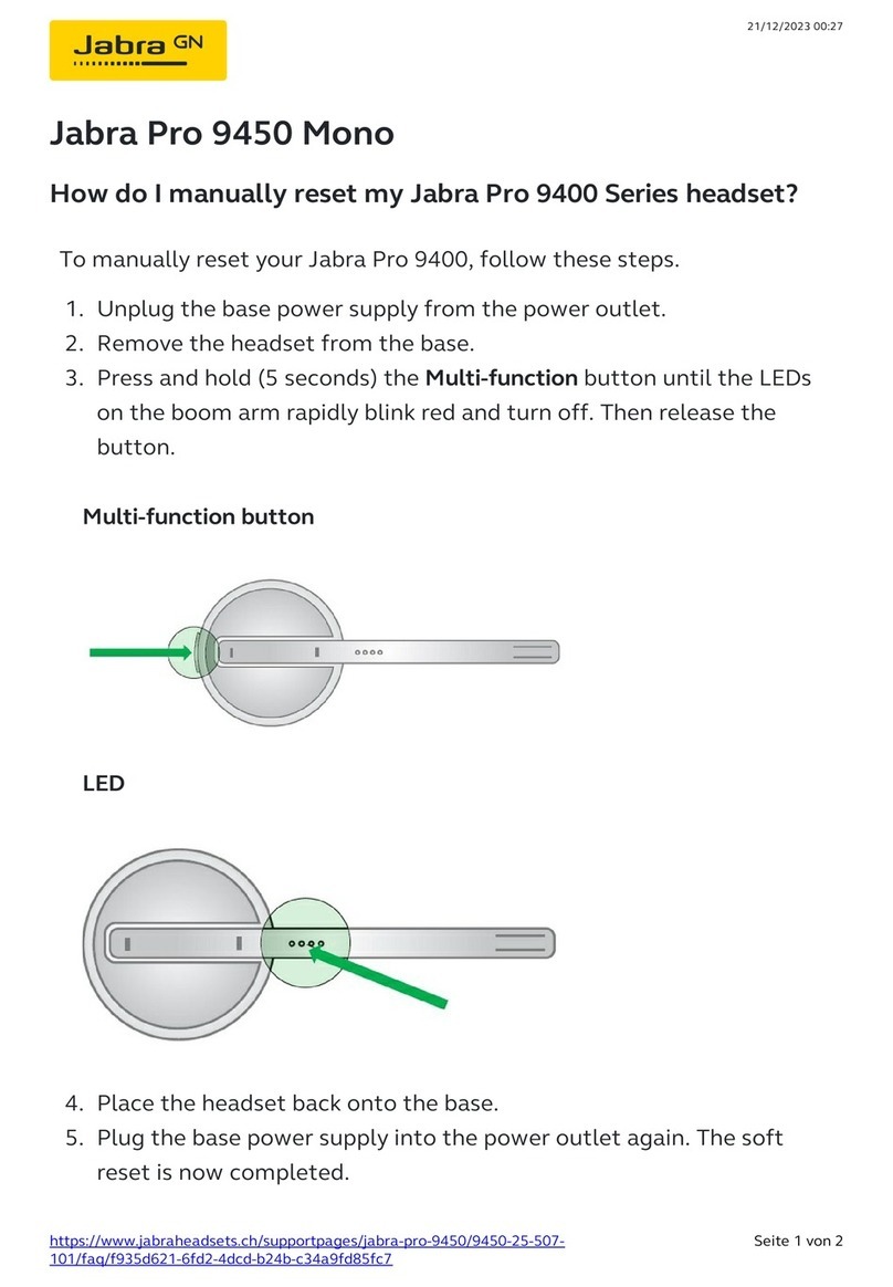 Jabra Pro 9450 Mono User manual