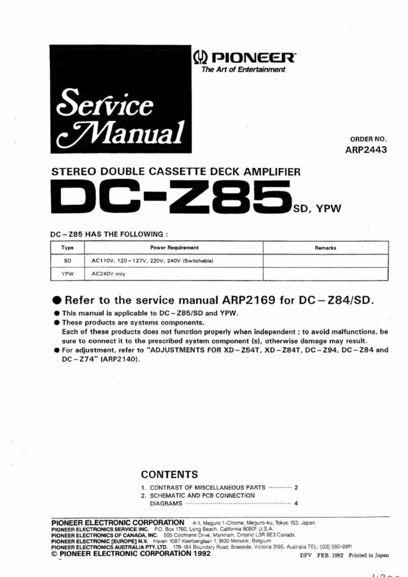 Pioneer DC-Z85 Service manual