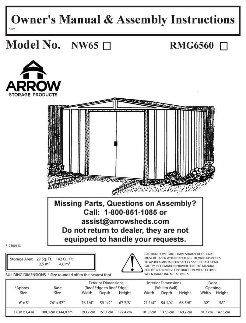 Arrow Storage Products NW65 Use and care manual