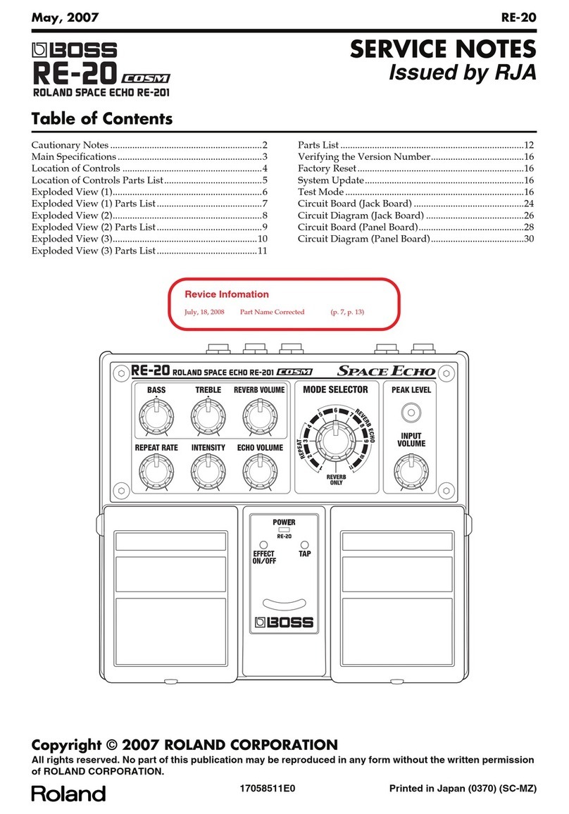 BOSSCO RE-20 COSM Service notes