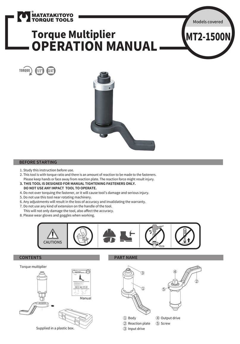 Matatakitoyo Torque Tools MT2-1500N Operation manual