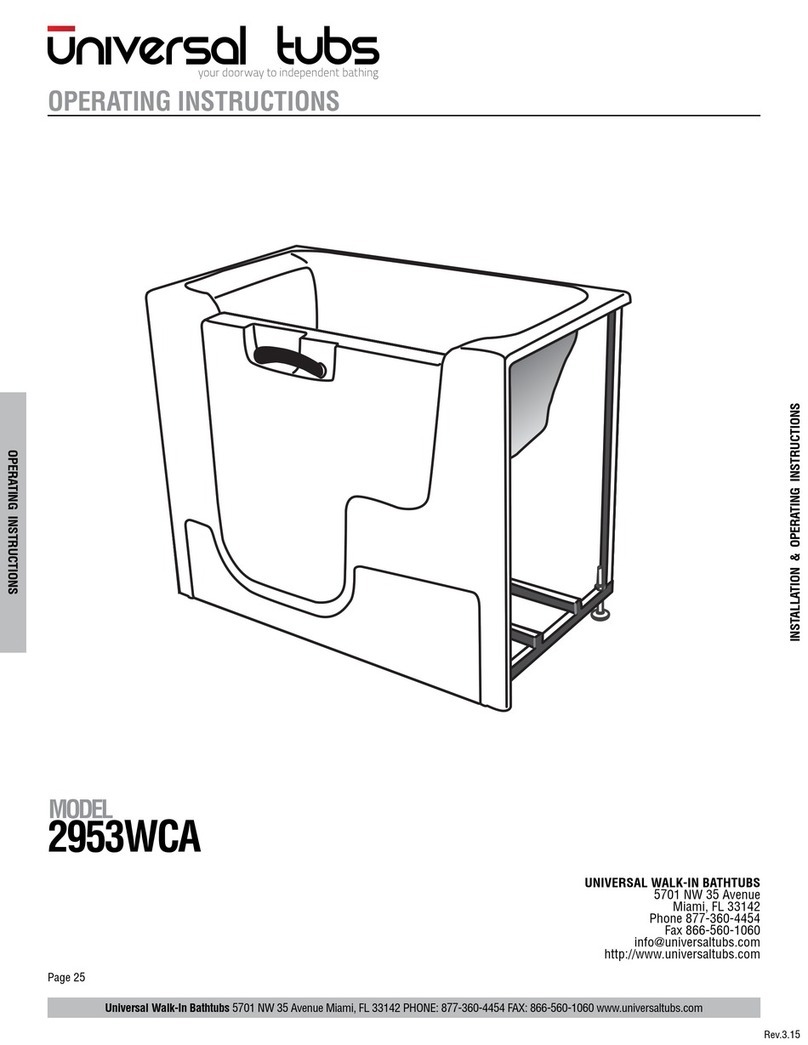 Universal Tubs 2953WCA operating instructions Universal Tubs 2953WCA operating instructions