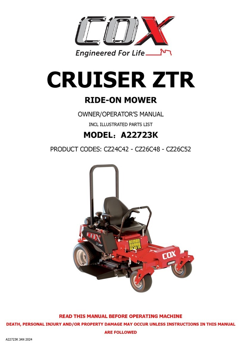 COX CRUISER ZTR Owner's manual