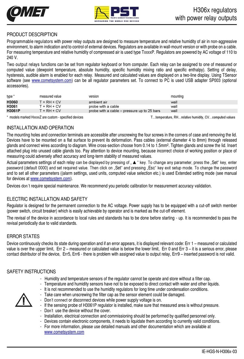 Comet H306 Series manual