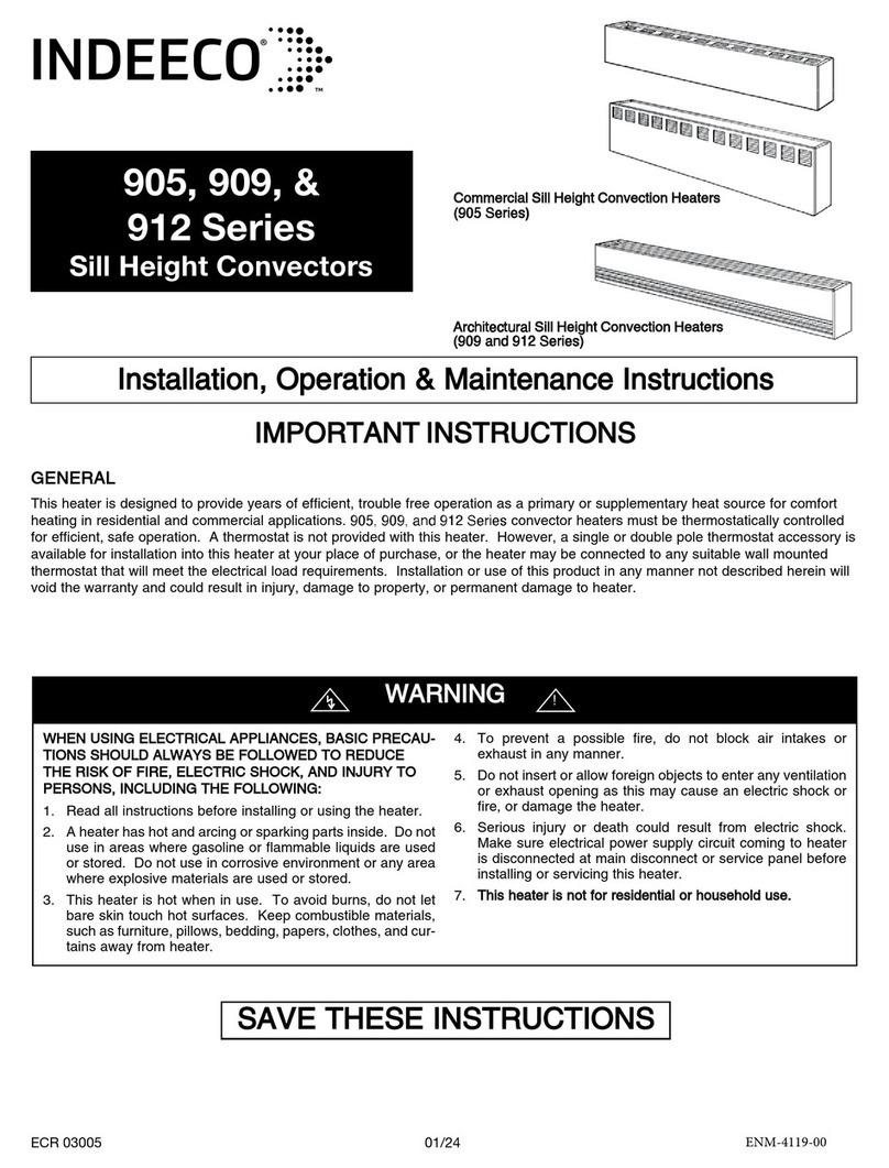 Indeeco 905 Series Installation, operation & maintenance instructions
