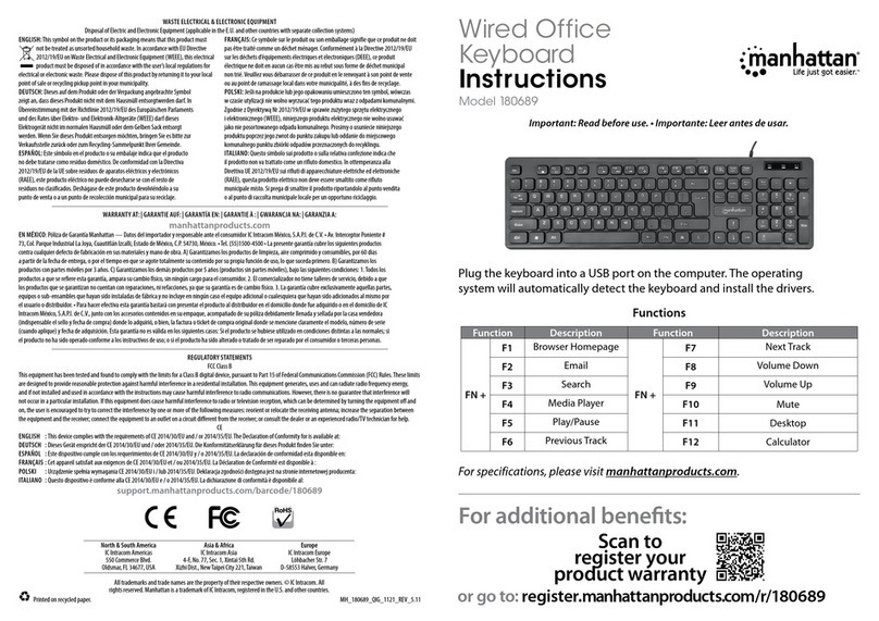 Manhattan 180689 User manual Manhattan 180689 User manual