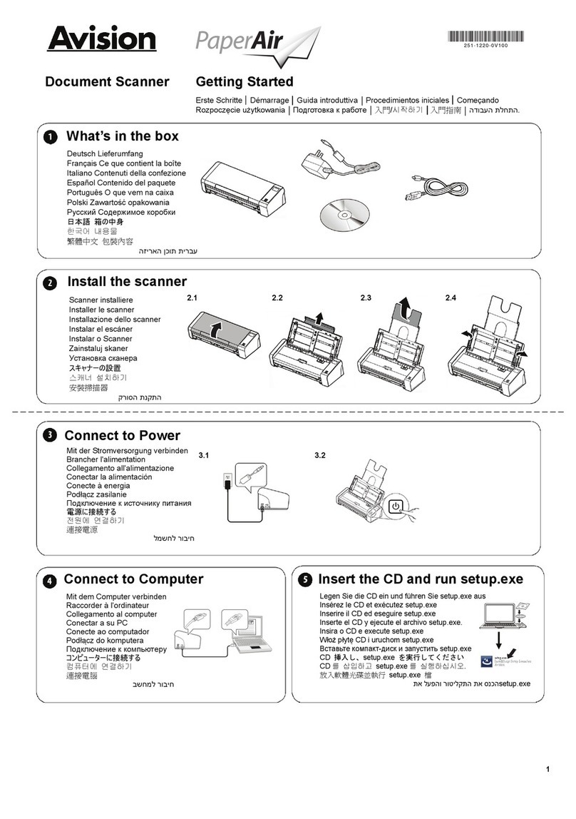 Avision PaperAir 215L Getting started