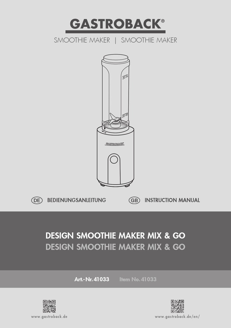 Gastroback DESIGN SMOOTHIE MAKER MIX & GO User manual