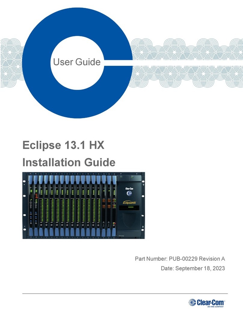 Clear-Com Eclipse 13.1 HX User manual Clear-Com Eclipse 13.1 HX User manual