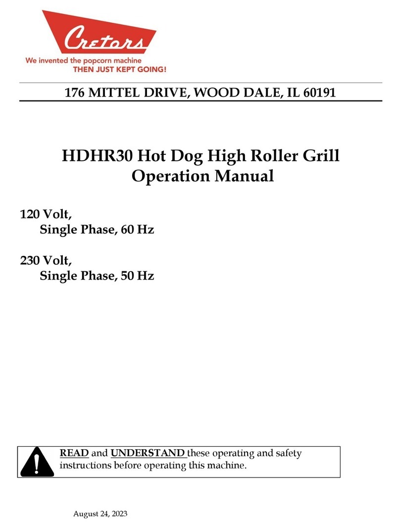 Cretors HDHR30 Operation manual