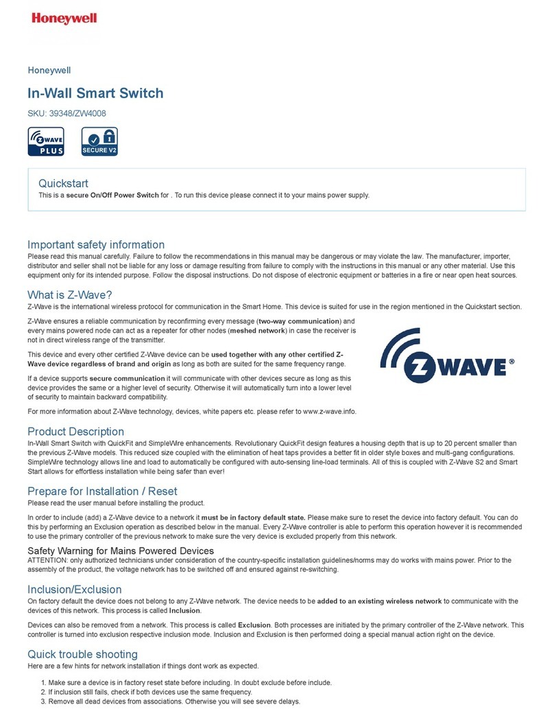 Honeywell ZW4008 quick start guide