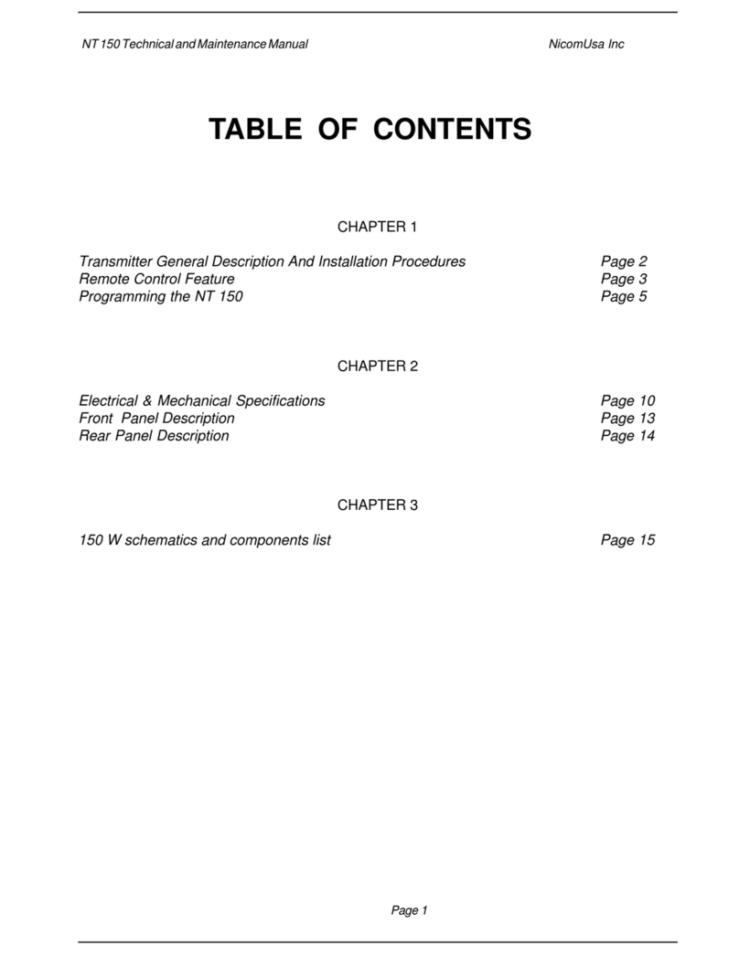 NiCom NT 150 Installation, Technical and Maintenance  Manual