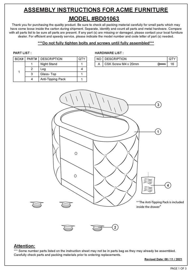 Acme Furniture BD01063 Assembly instructions Acme Furniture BD01063 Assembly instructions