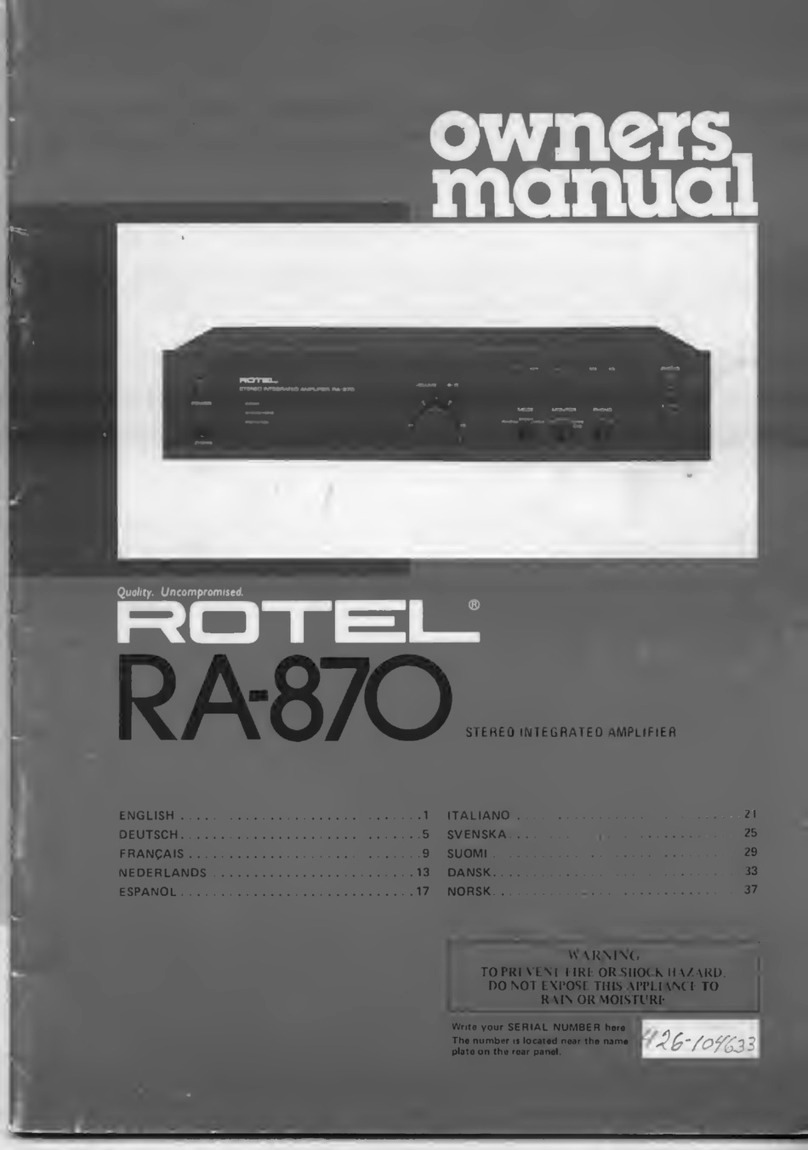 Rotel RA-870 owner's manual