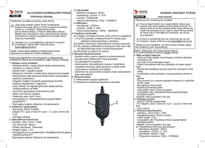 Savio FORGE user manual