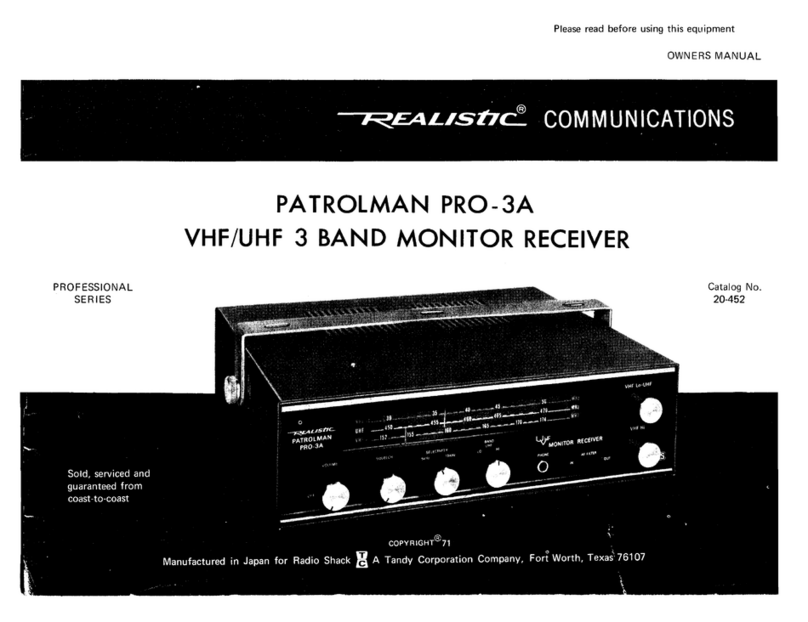Tandy Radio Shack Realistic PATROLMAN PRO-3A owner's manual