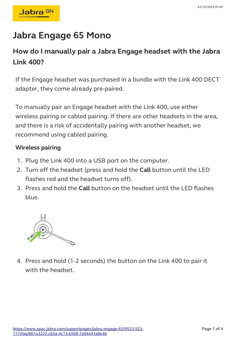 Jabra Engage 65 Mono User manual