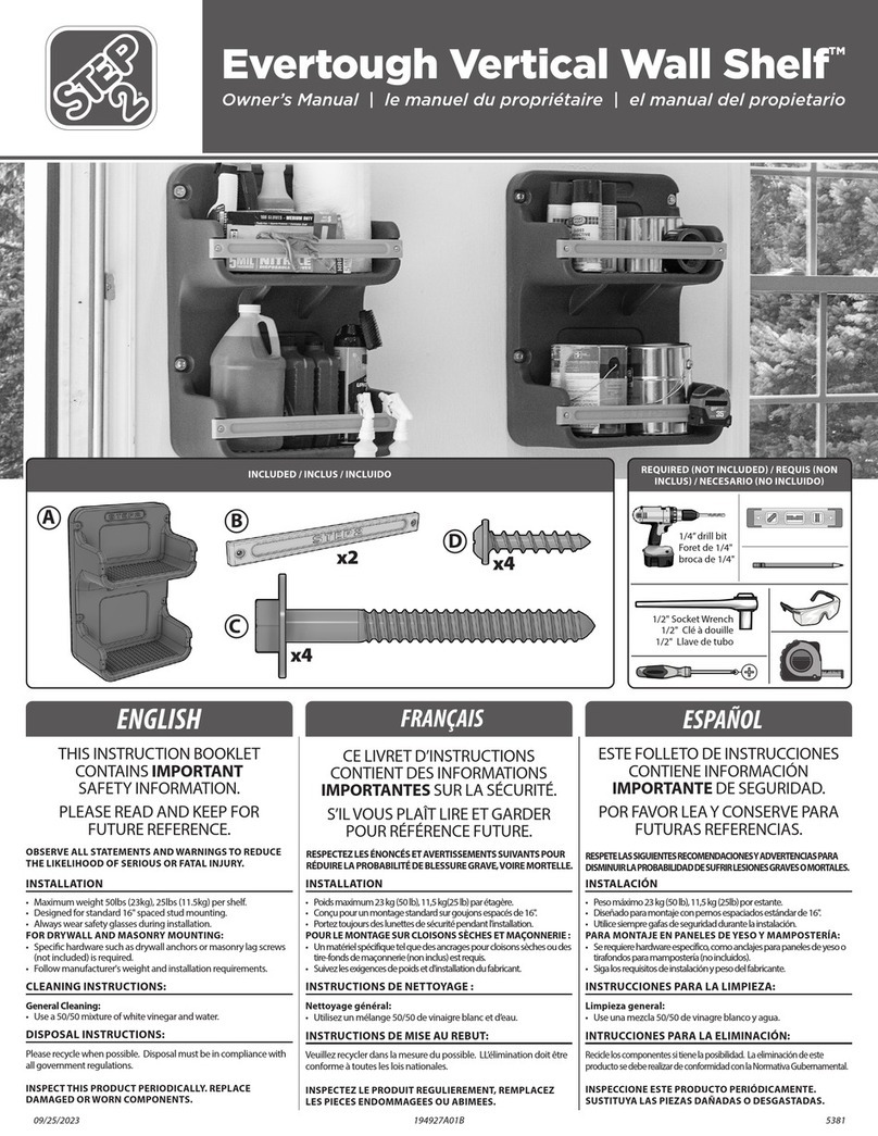 Step 2 Evertough Vertical Wall Shelf User manual Step 2 Evertough Vertical Wall Shelf User manual
