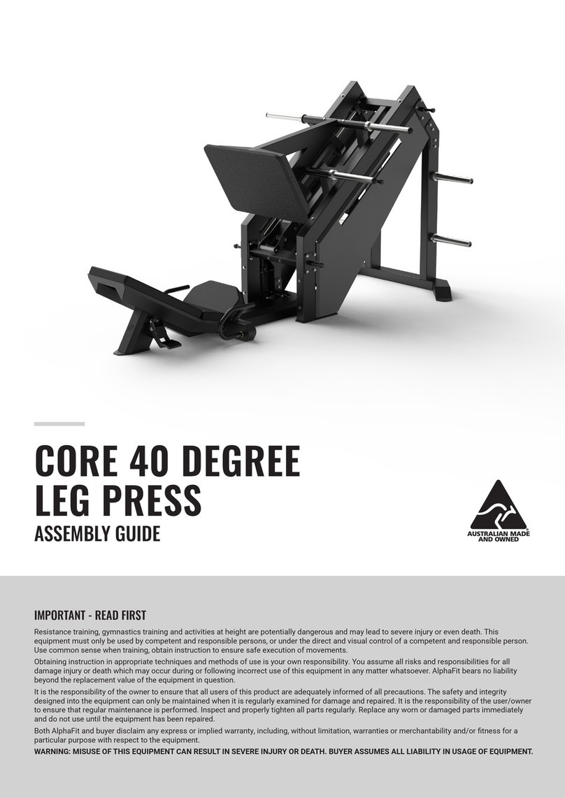 ALPHAFIT CORE 40 DEGREE LEG PRESS Assembly guide