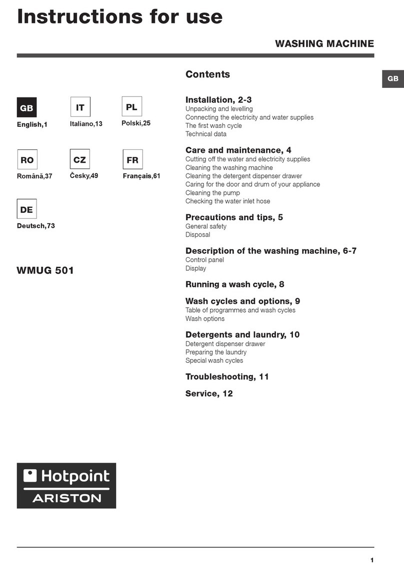 Hotpoint Ariston WMUG 501 Instructions for use