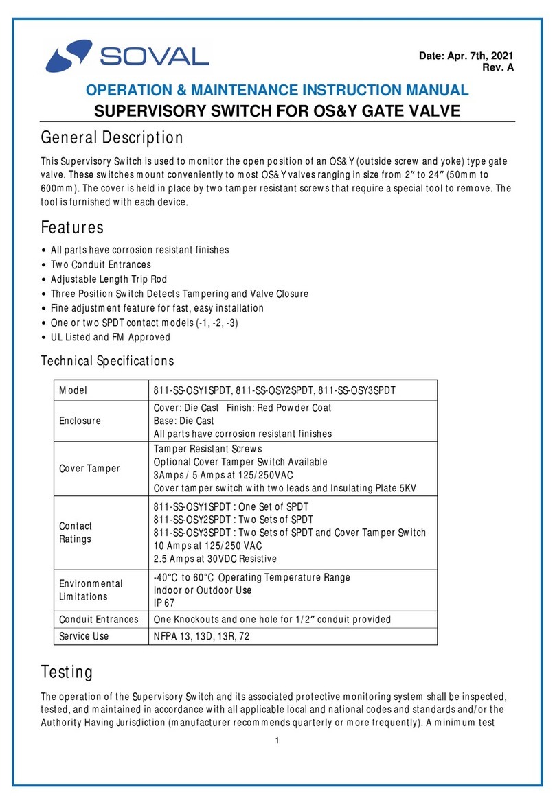 SOVAL 811-SS-OSY1SPDT Operation, maintenance & instruction manual SOVAL 811-SS-OSY1SPDT Operation, maintenance & instruction manual
