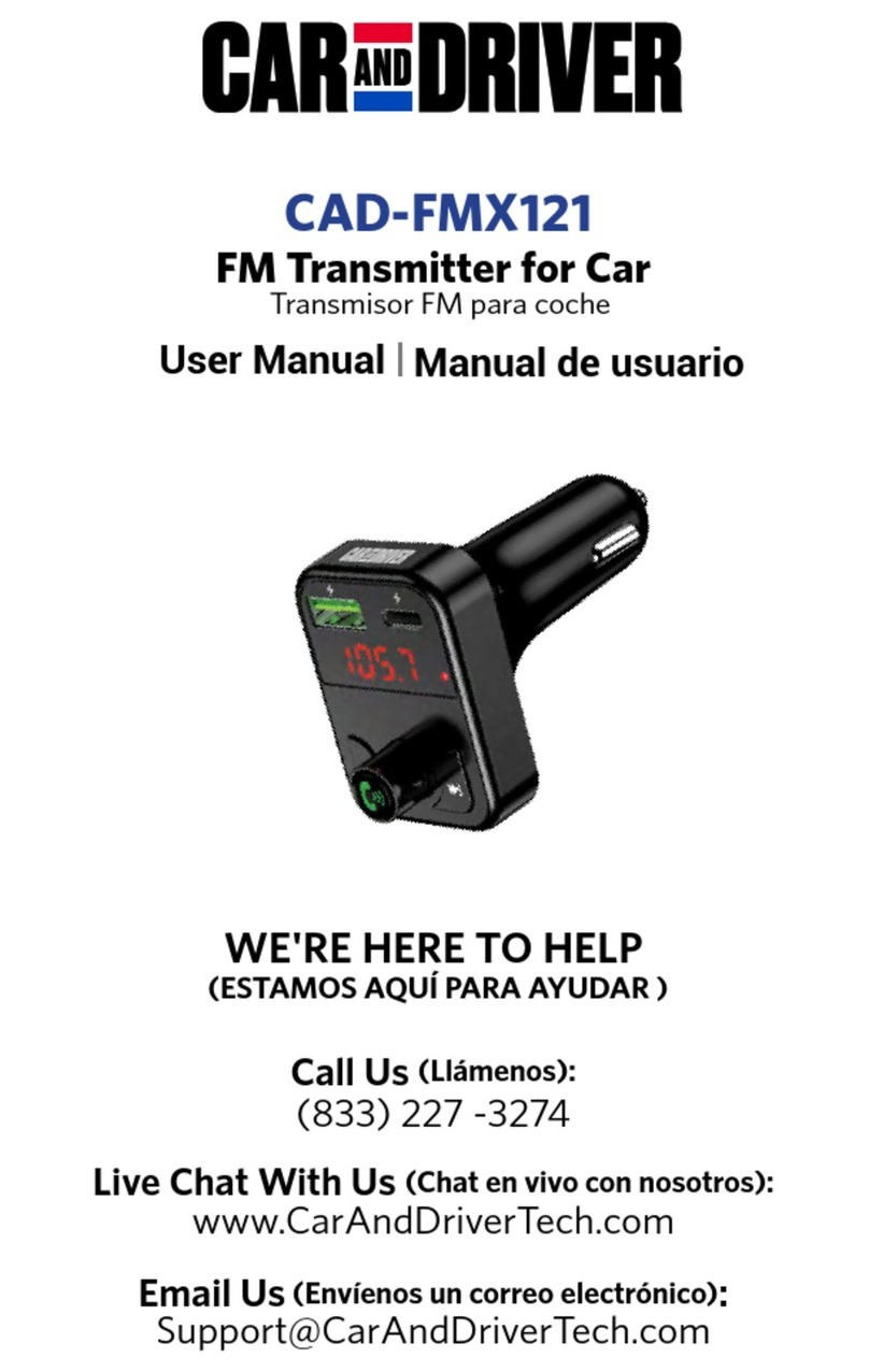 Car and Driver CAD-FMX121 user manual