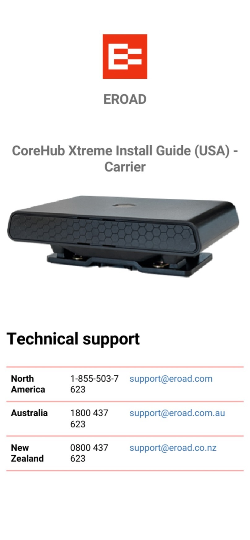 EROAD CoreHub Xtreme User manual