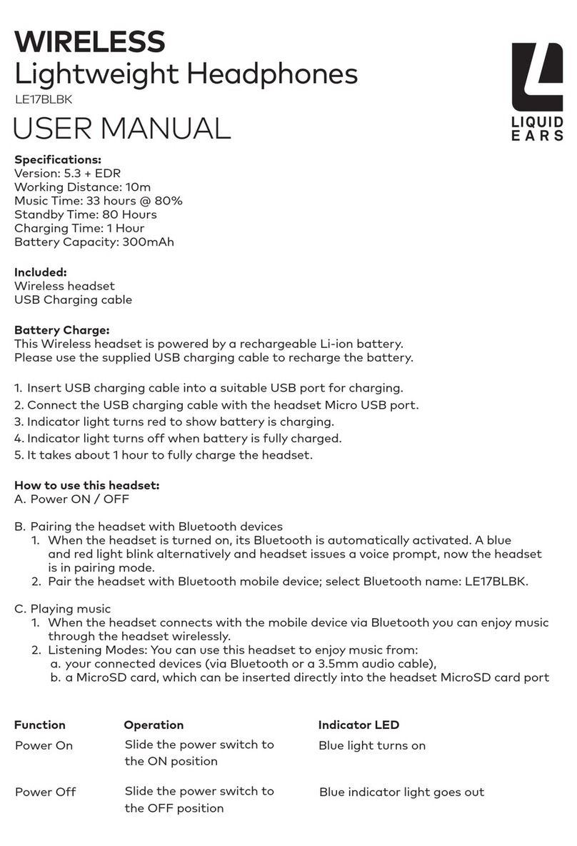 Liquid Ears LE17BLBK User manual