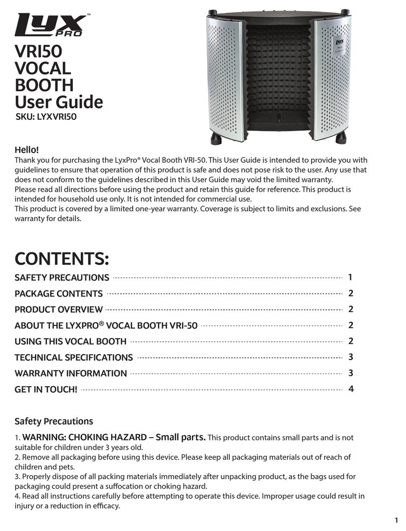LyxPro VRI50 VOCAL BOOTH user guide