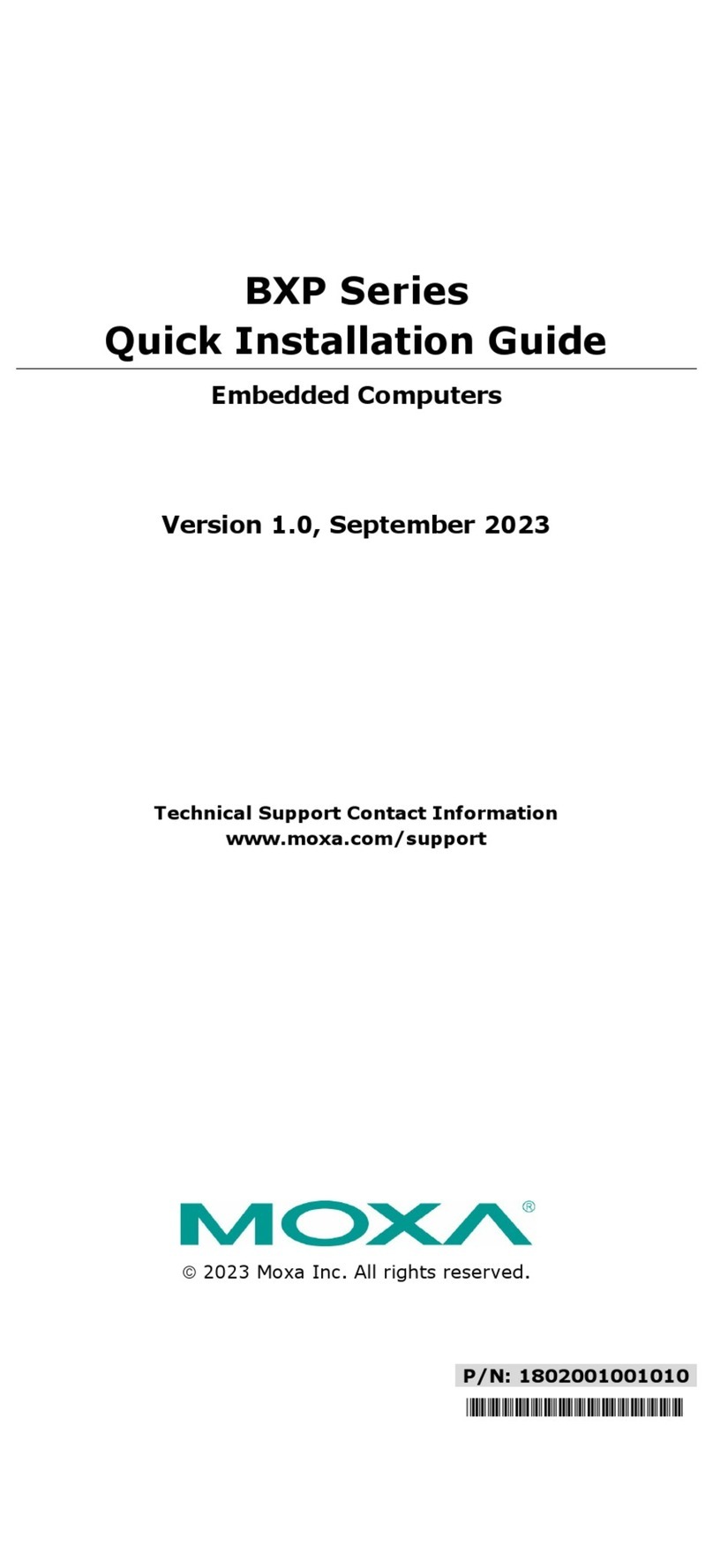 Moxa Technologies BXP Series User manual