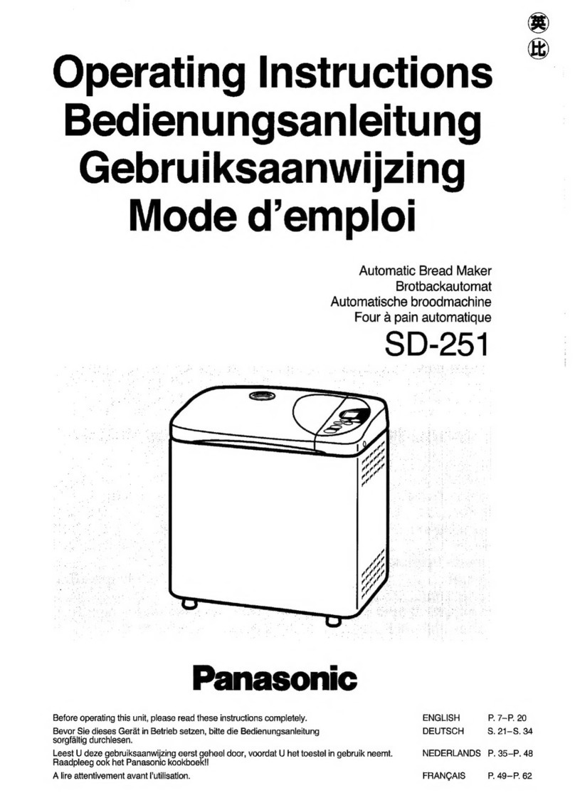 Panasonic Bread Bakery SD-251 User manual