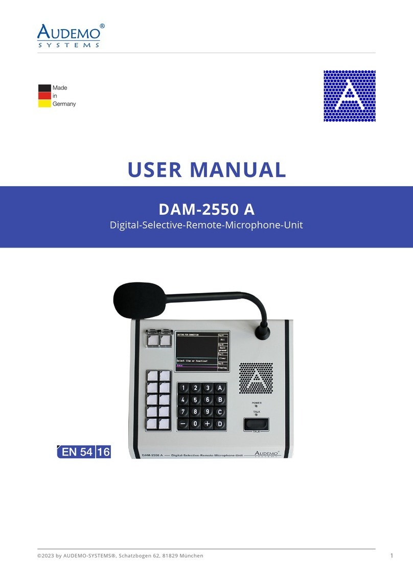 Audemo SYSTEMS DAM-2550 A user manual