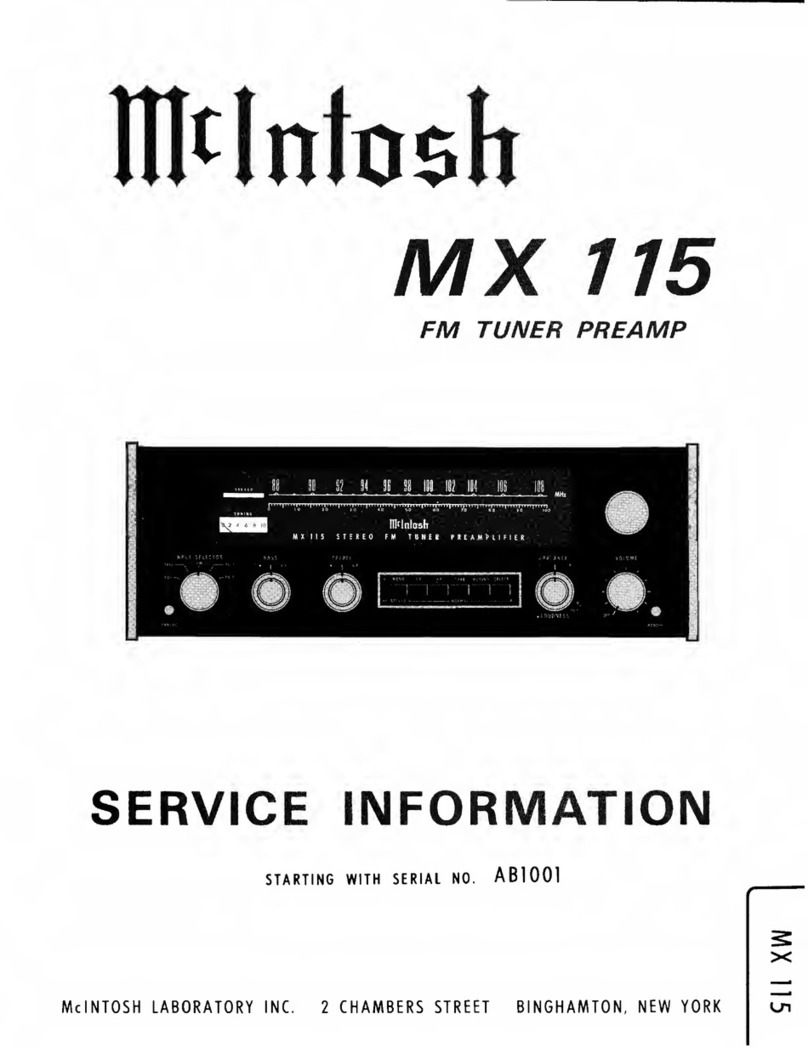 McIntosh MX 115 Operating and installation instructions