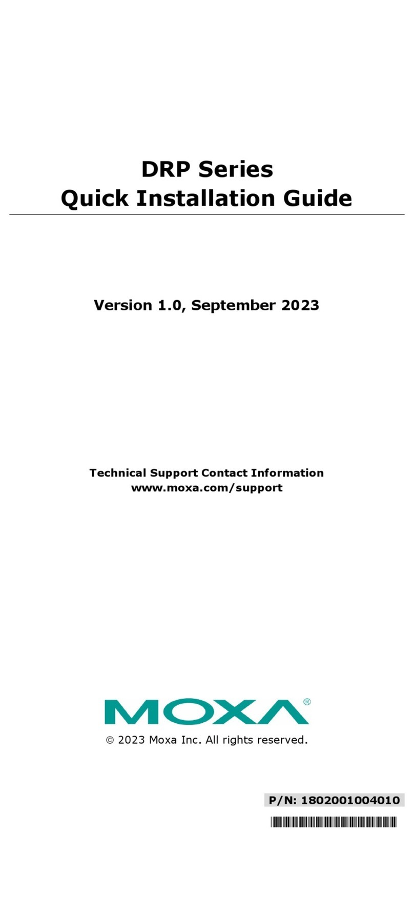 Moxa Technologies DRP Series User manual