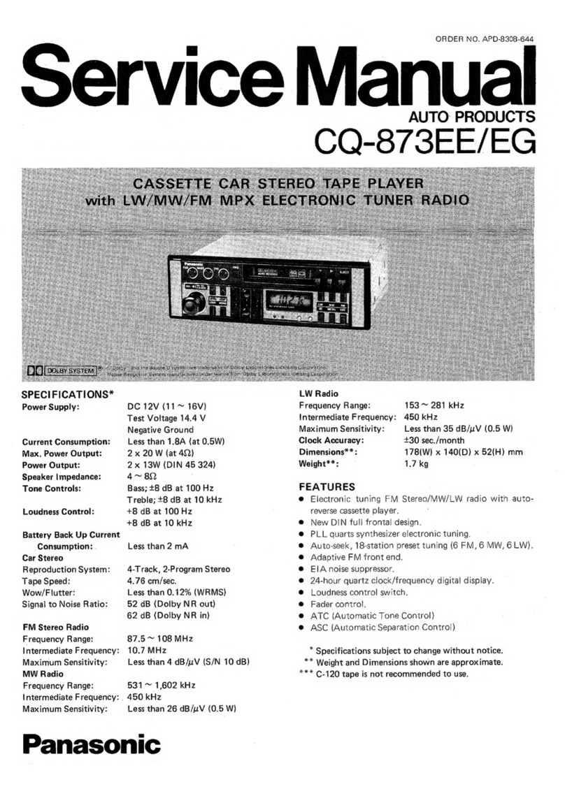 Panasonic CQ-873EE User manual Panasonic CQ-873EE User manual