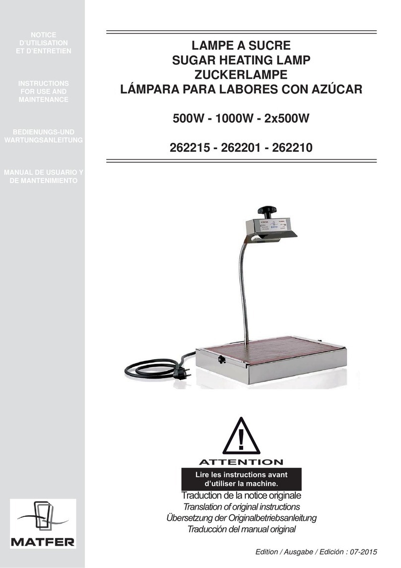 Matfer 262215 Instructions for use and maintenance Matfer 262215 Instructions for use and maintenance