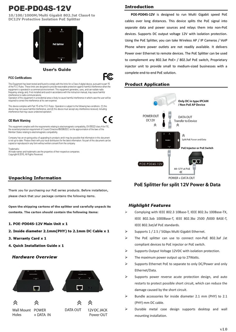 Cerio POE-PD04S-12V user guide