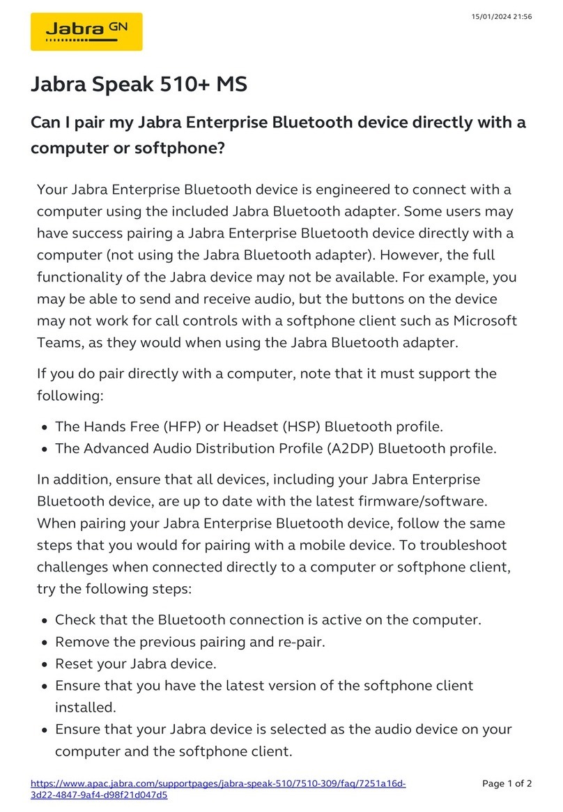 Jabra Speak 510+ MS manual
