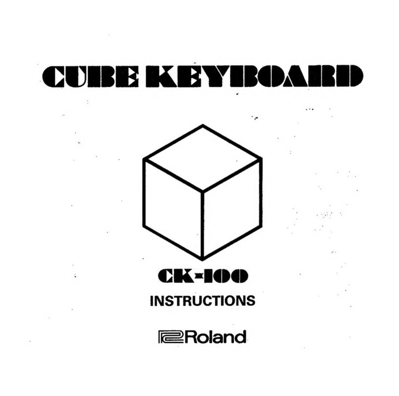 Roland Cube Keyboard CK-100 User manual