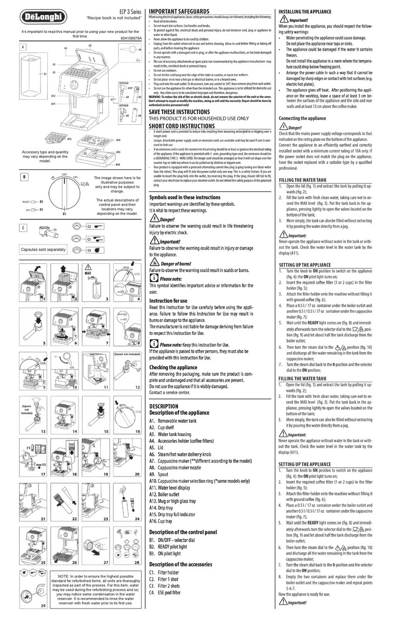 DeLonghi ECP3 Series User manual