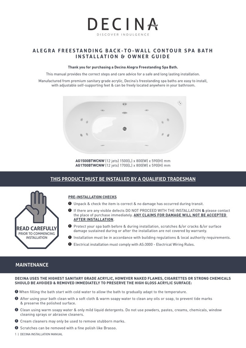 decina ALEGRA AG1500BTWCNW Installation & owners guide decina ALEGRA AG1500BTWCNW Installation & owners guide