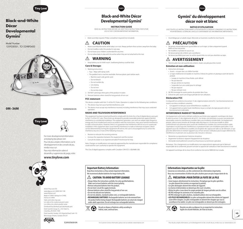 Dorel Tiny Love Black-and-White Decor Developmental... Instruction guide