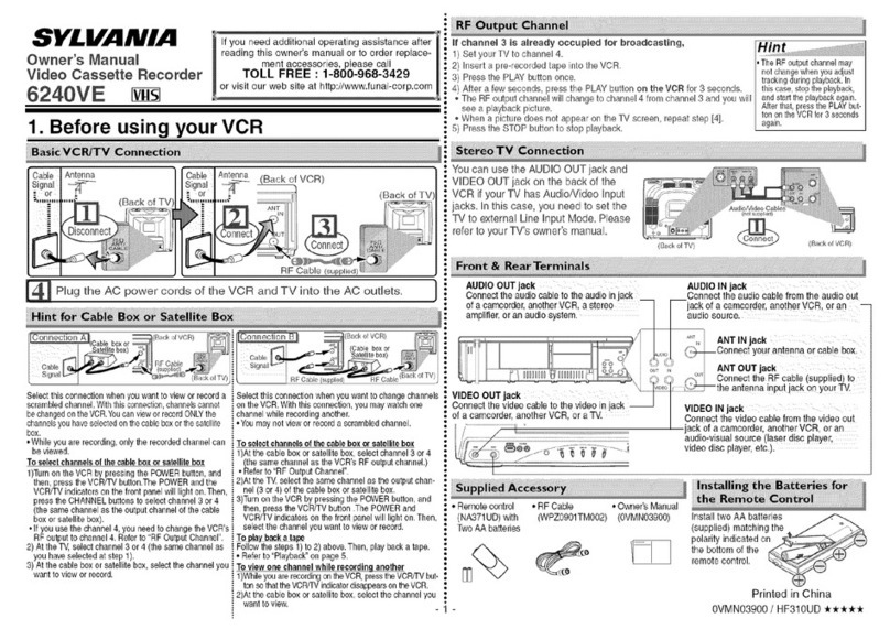 Sylvania 6240VE User manual